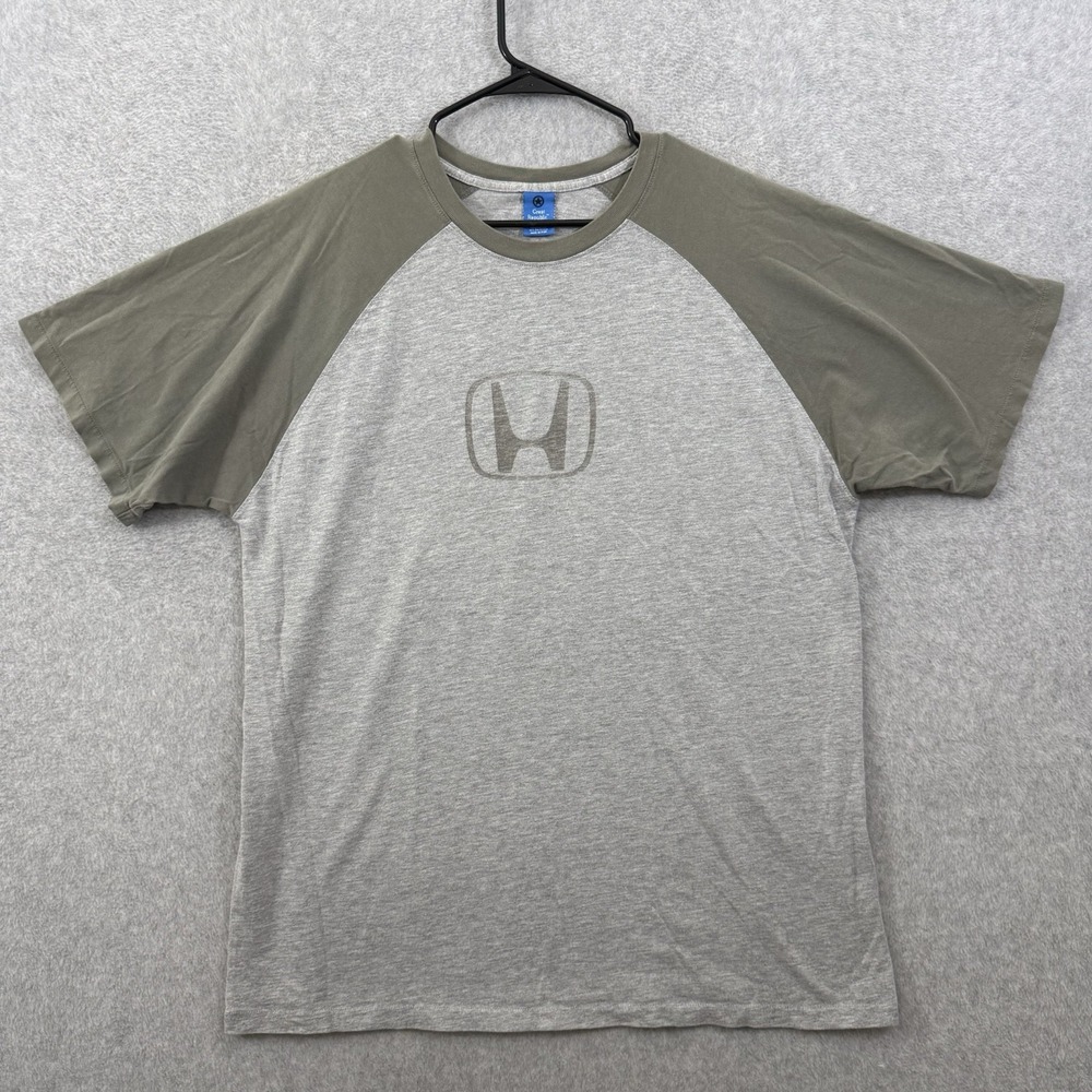 Honda Raglan T Shirt Men's Large Gray Green Single Stitch Great Republic